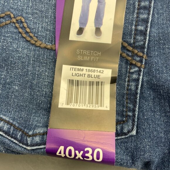 NEW Urban Star Men's 40x30 Light Blue Stretch Slim Fit Jeans - Picture 5 of 7
